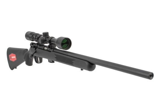 Savage Arms Mark II FVXP bolt action rifle 22 lr features a 21 inch heavy barrel
